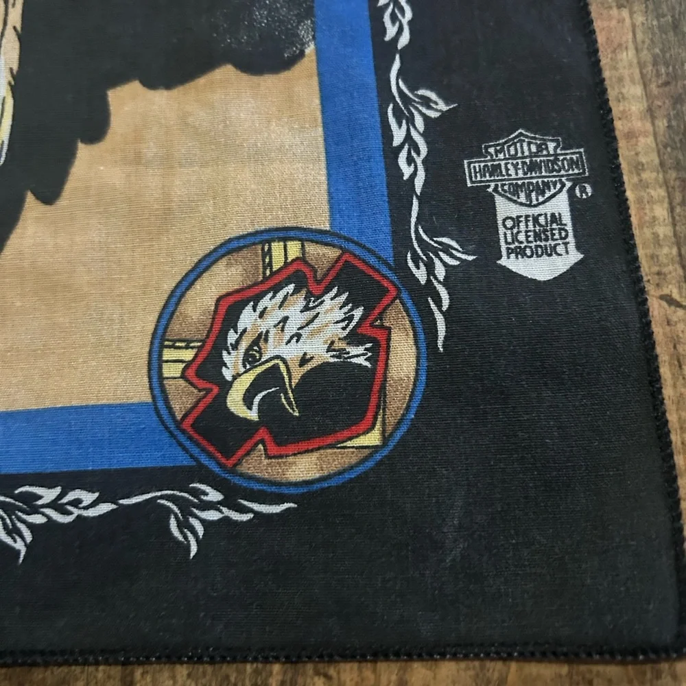 Harley-Davidson Bandana Handkerchief 1992 Bike Week Iron Horse Saloon Eagle
